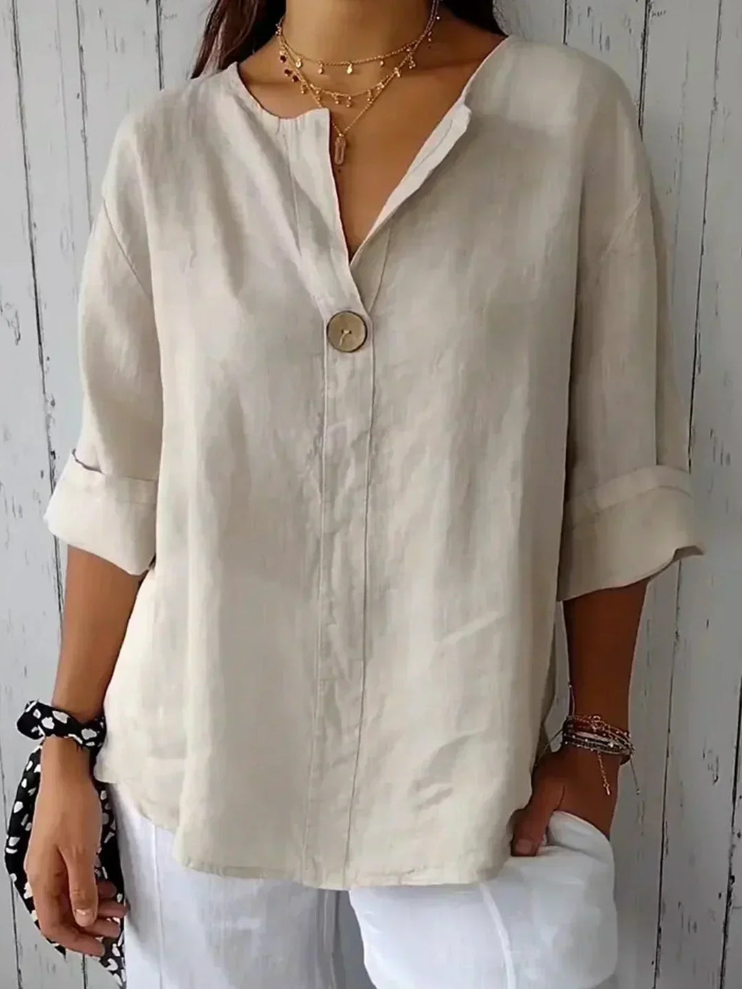 Angela™ | Casual V-Neck Blouse - Lisa New York
