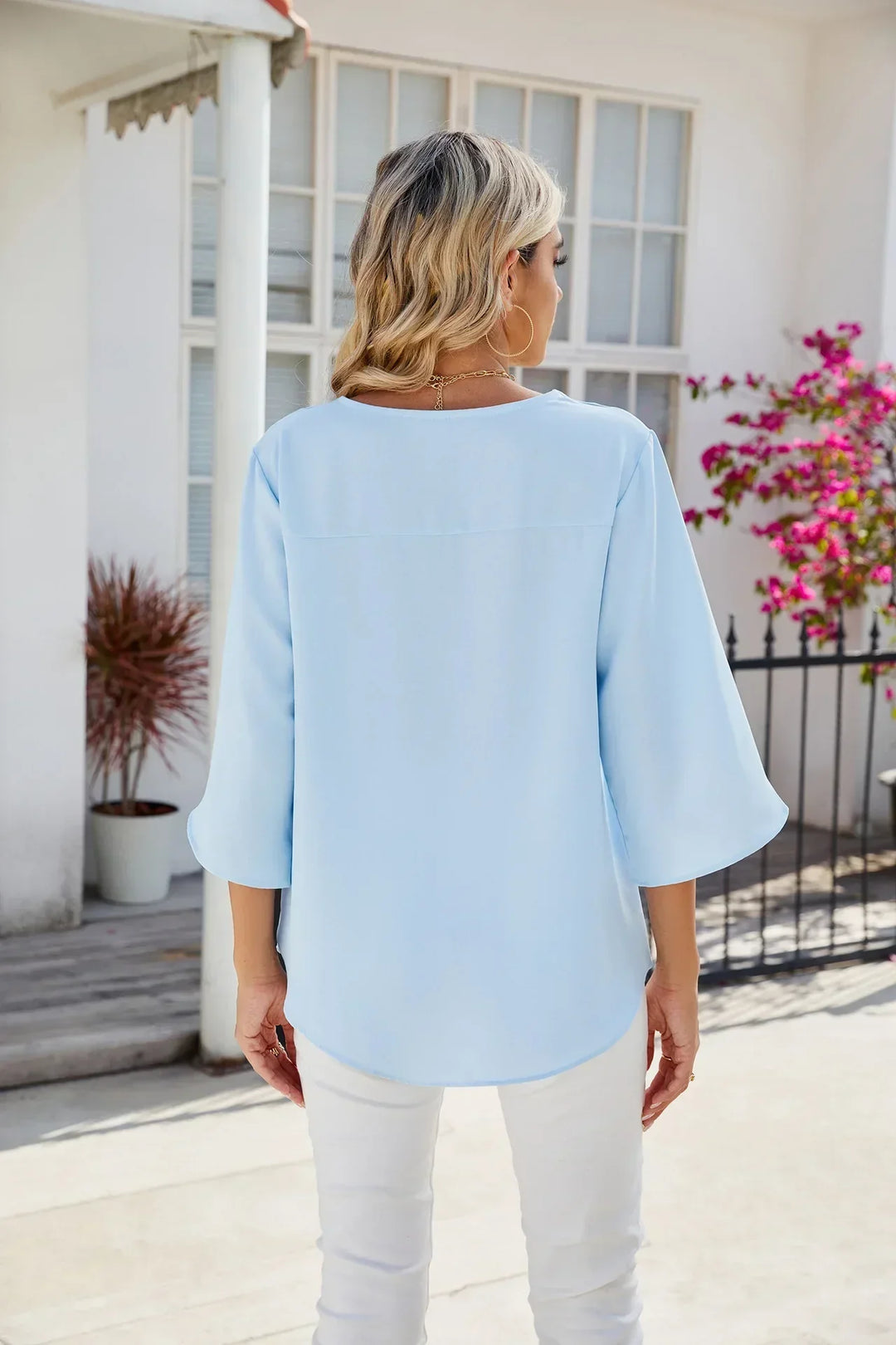 Belinda™ | V-Neck Blouse - Lisa New York