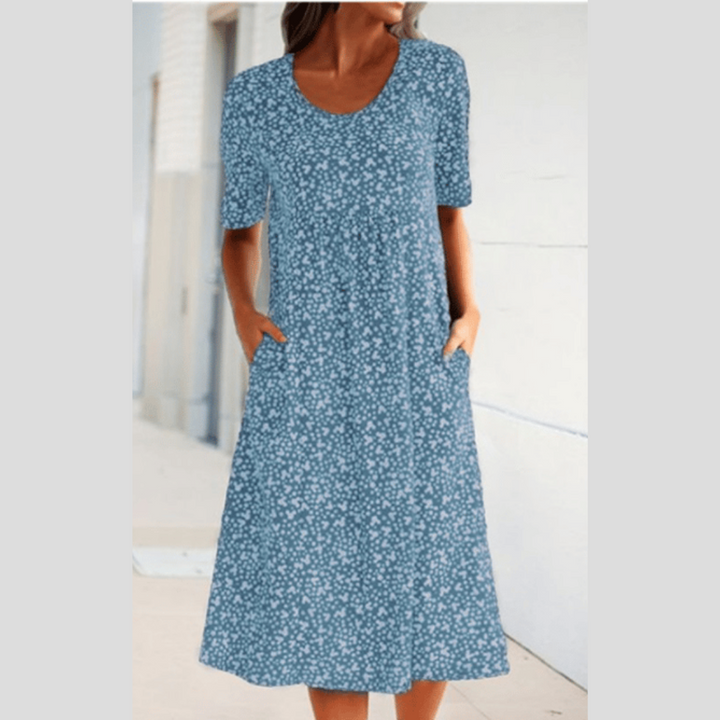 Amara | Stylish Floral Print Midi Dress - Lisa New York