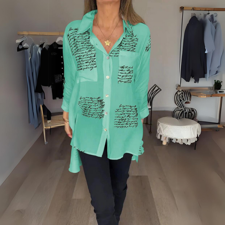 Carla™ | Handwritten Button-Up Shirt - Lisa New York