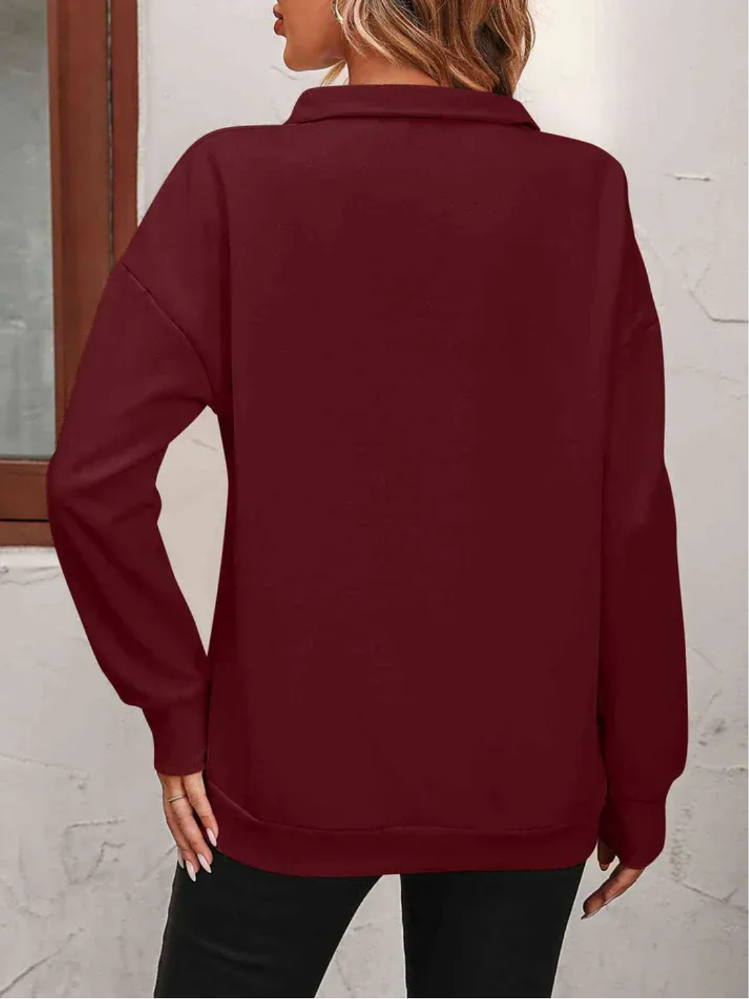 Sofie Sweatshirt with zipper and hanging shoulder for women - Lisa New York