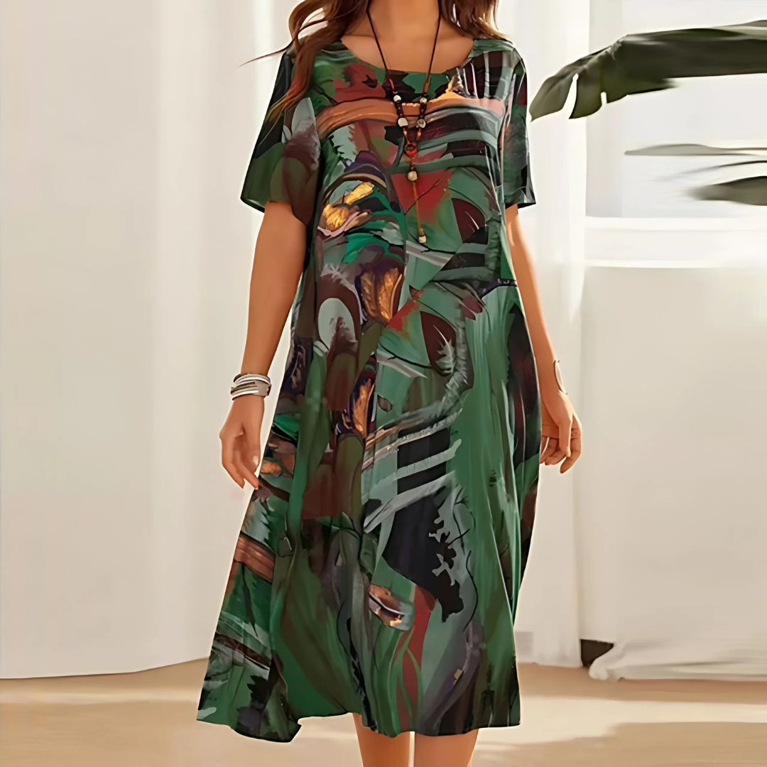 Filomena | Stylish Abstract Print Dress - Lisa New York