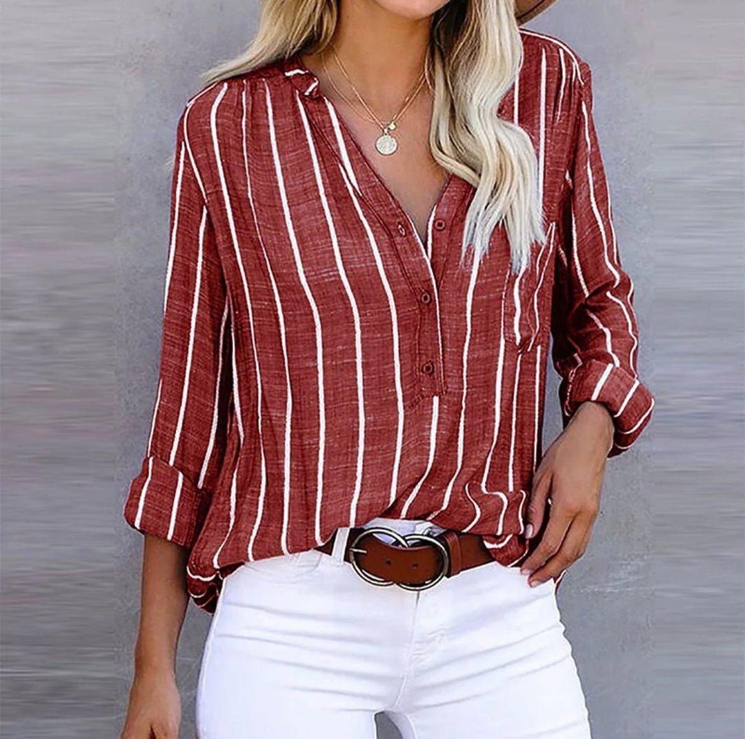 Candace™ | Striped Casual Blouse - Lisa New York