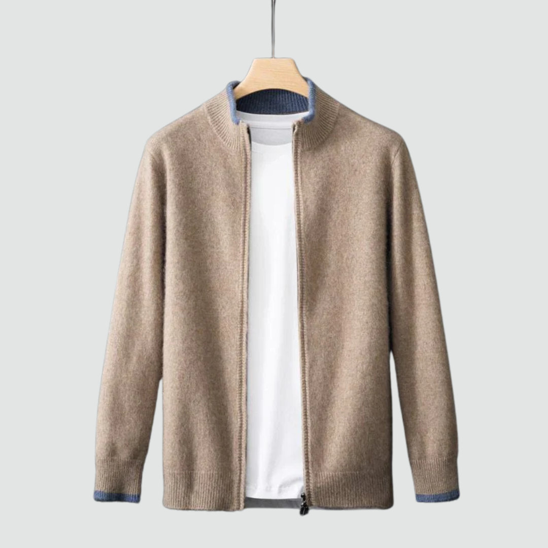 Men's Classic Zip Sweater-Lisa New York