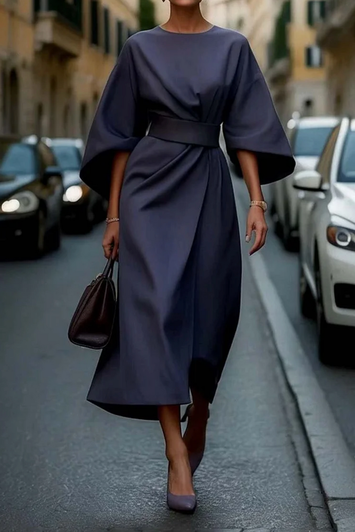 Louise™ | Maxi Length Evening Dress with Belt - Lisa New York