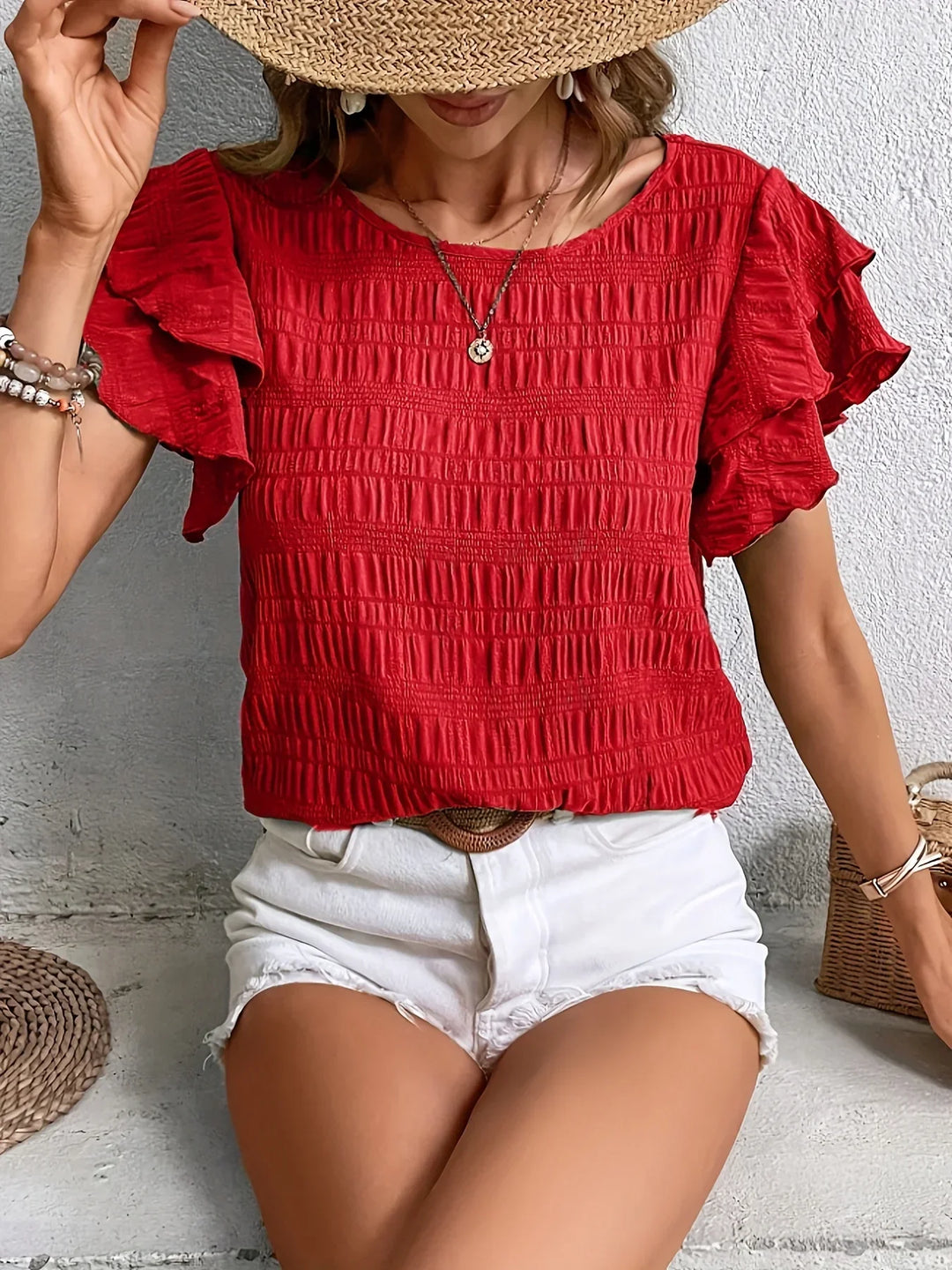 Charmaine™ | Light & Breezy Blouse with Fun Ruffles - Lisa New York