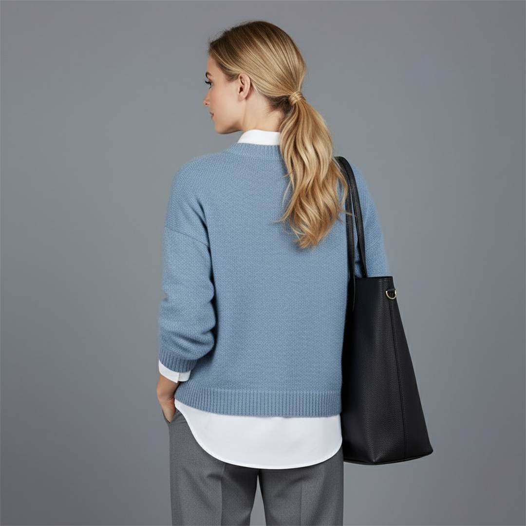 Women’s Sweater with Collar and Long Sleeves