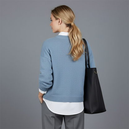 Women’s Sweater with Collar and Long Sleeves