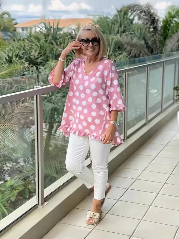 Beth™ | Stylish V-Neck Blouse - Lisa New York