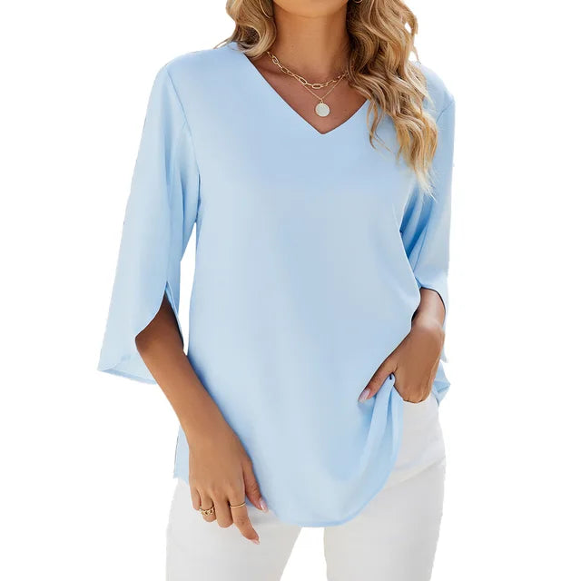 Belinda™ | V-Neck Blouse - Lisa New York