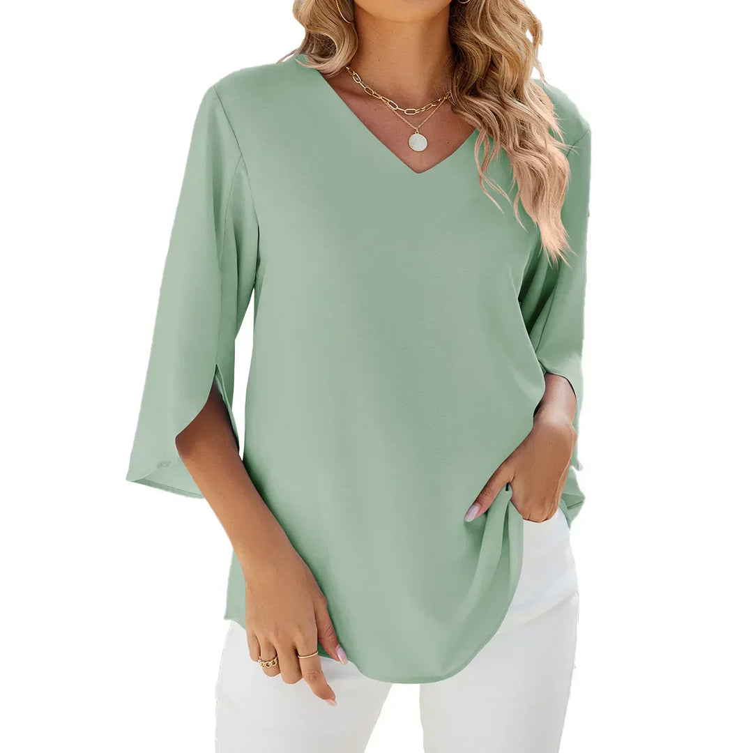 Belinda™ | V-Neck Blouse - Lisa New York