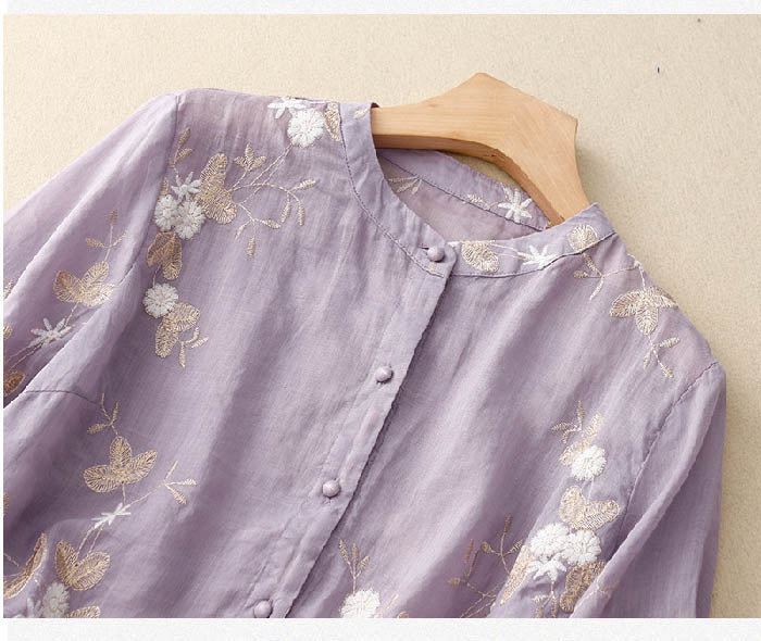 Kourtney™ | Chic Blouse with Embroidered Accents - Lisa New York